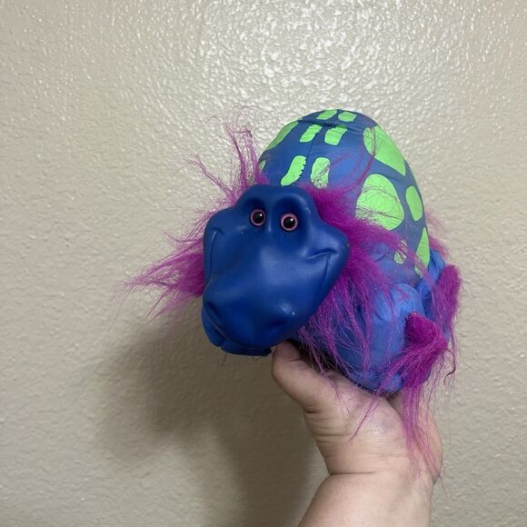 Vintage Troll Doll Vintage My Kids Dinosaur Pink Hair Dino - Picture 1 of 8